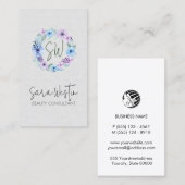 Carte De Visite Beauty Consultant Beautician Flower Monogramme (Devant / Derrière)