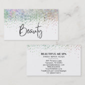 Carte De Visite *~* BEAUTY Hologram Holograph Pastel Parties scint (Devant / Derrière)