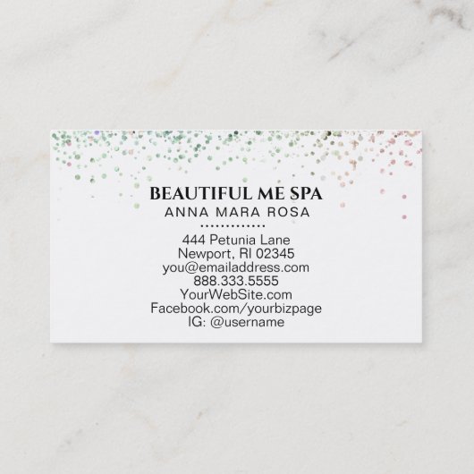 Carte De Visite *~* BEAUTY Hologram Holograph Pastel Parties scint (Dos)