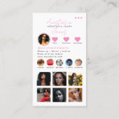 Carte De Visite Beauty Influencer Social Media QR Code Rose (Dos)