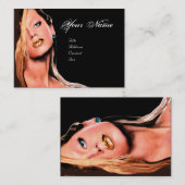 Carte De Visite BEAUTY MAKEUP ARTISTE, bleu saphir noir (Devant / Derrière)