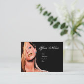 Carte De Visite BEAUTY MAKEUP ARTISTE, bleu saphir noir (Debout devant)
