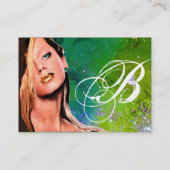 Carte De Visite BEAUTY MAKEUP ARTISTE monogramme bleu saphir (Dos)