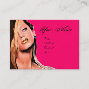Carte De Visite BEAUTY MAKEUP ARTISTE, saphir bleu rose fuchsia