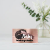 Carte De Visite Beauty Maquillage Artiste Rendez-vous Rose Kiss Go (Debout devant)