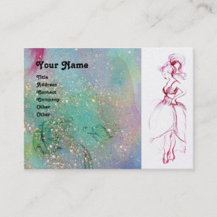 Carte De Visite BEAUTY MODE rouge rose bleu vert vert argent plati