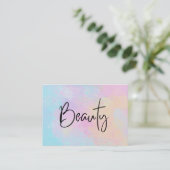 Carte De Visite *~* BEAUTY Pastel Girly Soft Plutôt Rainbow Modern (Debout devant)