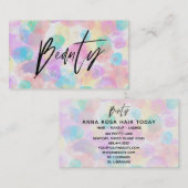 Carte De Visite *~* BEAUTY Pastel Rainbow Watercolor Parties scint (Devant / Derrière)