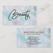 Carte De Visite *~* BEAUTY Pearl Abalone Pastel bleu rose jaune (Devant / Derrière)