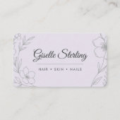 Carte De Visite Beauty Salon Purple QR Code Professional (Devant)