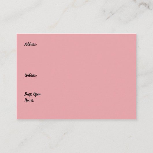 Carte De Visite Beauty Shop Design Trois Femmes Pambrées (Dos)