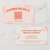 Carte De Visite Beauty Skincare QR Code (Devant / Derrière)