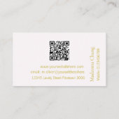 Carte De Visite Beauty Spa QR Code Simple Rose Style (Dos)