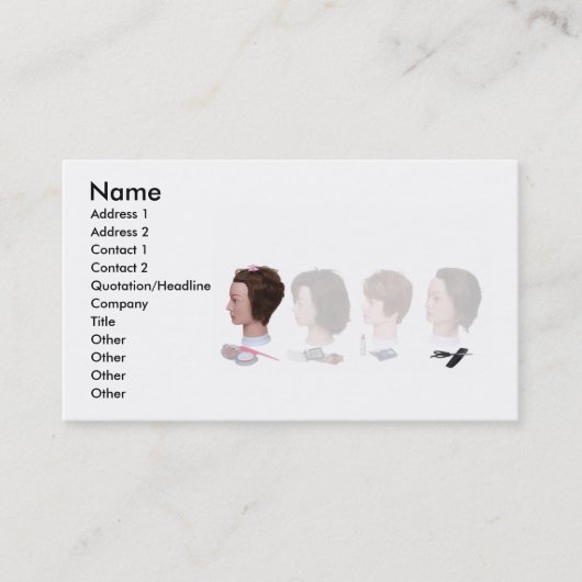 Carte De Visite BeautySchoolHeadsLinedUp, nom, adresse 1, Addr… (Devant)