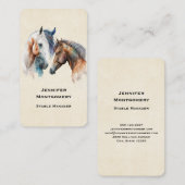 Carte De Visite Beaux Chevaux de Style Western Boho (Devant / Derrière)