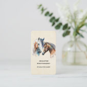 Carte De Visite Beaux Chevaux de Style Western Boho (Debout devant)