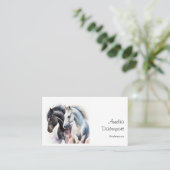 Carte De Visite Beaux Chevaux en Aquarelle (Debout devant)