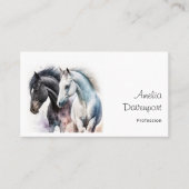 Carte De Visite Beaux Chevaux en Aquarelle (Devant)
