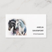 Carte De Visite Beaux Chevaux en Aquarelle (Devant)