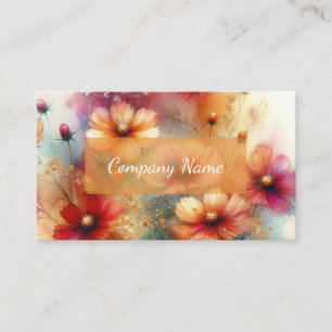 Carte De Visite Beaux Fleurs sauvages orange et rouge