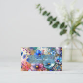 Carte De Visite Beaux Fleurs sauvages violets et bleus (Debout devant)