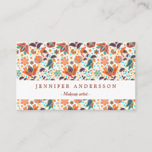 Carte De Visite Beaux motifs floraux classiques colorés