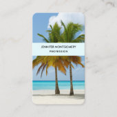 Carte De Visite Beaux palmiers sur une plage tropicale (Devant)