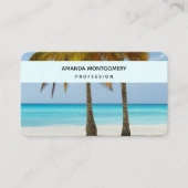 Carte De Visite Beaux palmiers sur une plage tropicale (Devant)