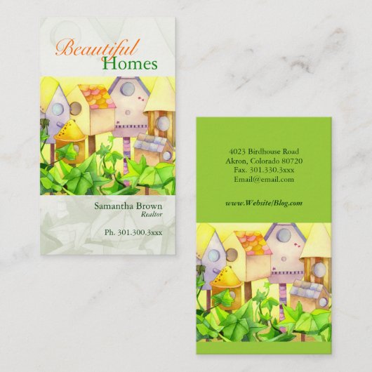 Carte De Visite Beaux Réaliseurs de maisons (Devant / Derrière)