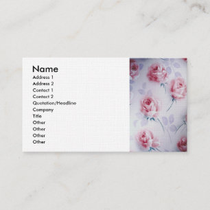 Carte De Visite Beaux roses roses de textiles