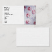 Carte De Visite Beaux roses roses de textiles (Devant / Derrière)