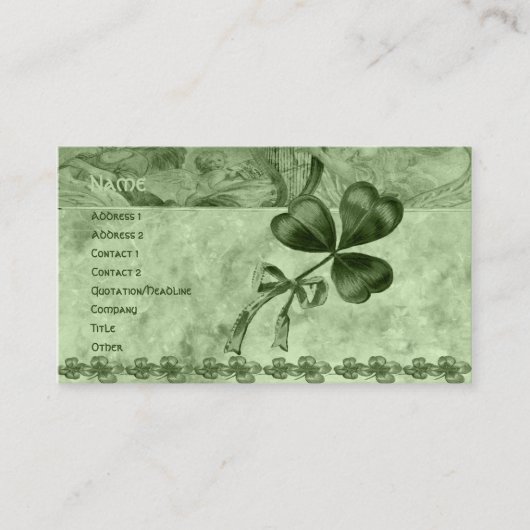 Carte De Visite Beaux shamrocks (Devant)