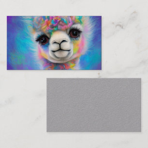 Carte De Visite Bébé adorable Alpaca animal dans Pastel Colors Tri