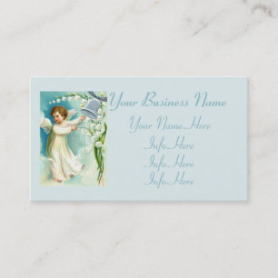 Carte De Visite Bébé Ange Avec Cloche Bleue