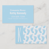 Carte De Visite Bébé bleu, Garçon pieds bébé (Devant / Derrière)