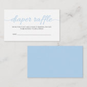 Carte De Visite Bébé Bleu Script Baby shower Raffle Billet Inserti (Devant / Derrière)