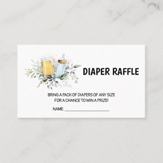 Carte De Visite Bébé brasse Baby shower tombola de couche (Devant)