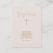 Carte De Visite Bébé de baptême avec le capot (Dos)