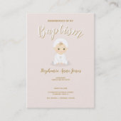 Carte De Visite Bébé de baptême avec le capot (Devant)