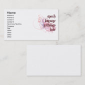 Carte De Visite Bébé de pathologie de langue de la parole (Devant / Derrière)