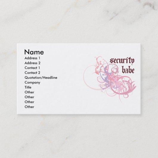 Carte De Visite Bébé de sécurité (Devant)