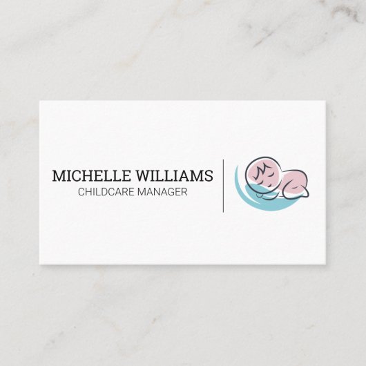 Carte De Visite Bébé dormant (Devant)