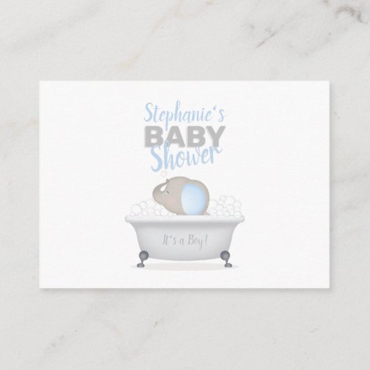 Carte De Visite Bébé Eléphant Bubble Baignoire Raffle (Dos)