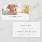 Carte De Visite Bébé en Lit bébé, Babysitter, Garderie, Nourriture (Devant / Derrière)