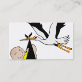 Carte De Visite Bébé et cigogne nouveau-nés (Dos)