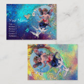 Carte De Visite BÉBÉ FAIRY AVEC DES POIDS EN PERLE verte SPARKLES (Devant / Derrière)