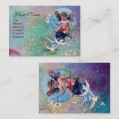 Carte De Visite BÉBÉ FAIRY AVEC DES POIDS EN PERLE verte SPARKLES (Devant / Derrière)