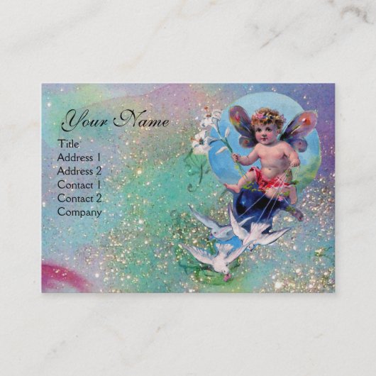 Carte De Visite BÉBÉ FAIRY AVEC DES POIDS EN PERLE verte SPARKLES (Devant)