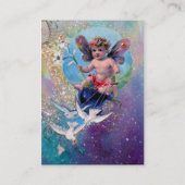 Carte De Visite BÉBÉ FAIRY AVEC DES POIDS EN PERLE verte SPARKLES (Dos)