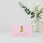 Carte De Visite Bébé girafe rose (Debout devant)